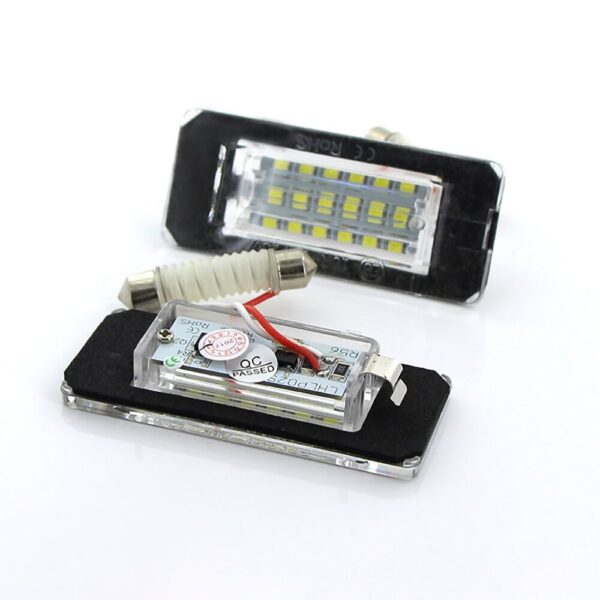 AOSHIKE 2PCS White 18SMD Car LED License Plate Light Lamp Beads for Mini Cooper R56 R57 R58 R59 Car Light Source Error Free